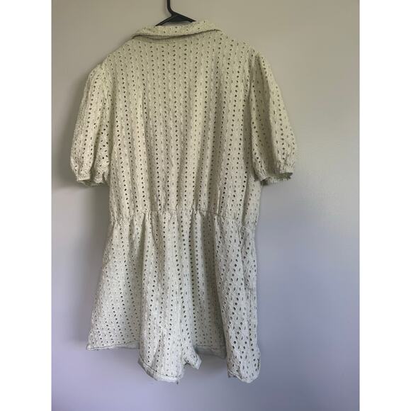 Pretty Little Things eyelet lace romper, kiwi/lime green‎ - Picture 4 of 4